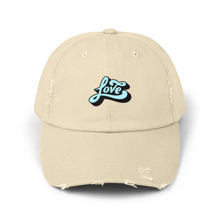 Unisex Distressed Cap mit Typografie-Motiven 