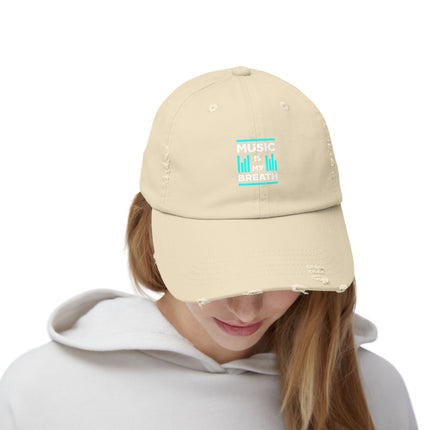 Unisex Distressed Cap mit Typografie-Motiven 
