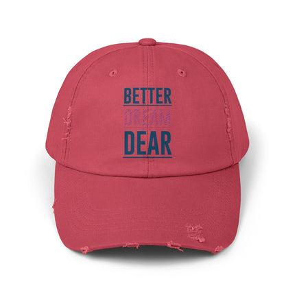 Unisex Distressed Cap mit Typografie-Motiven 