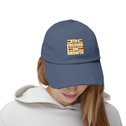 Unisex Distressed Cap mit Typografie-Motiven 