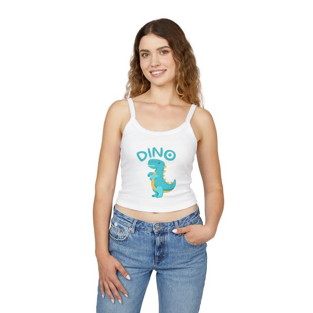 Blue Dino Graphic designed Women's Spaghetti Strap Tank Top
