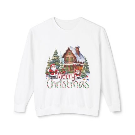 Christmas themed Unisex Lightweight Crewneck Sweatshirt