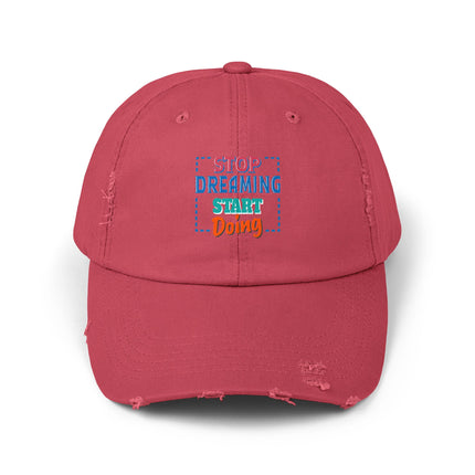 Unisex Distressed Cap mit Typografie-Motiven 