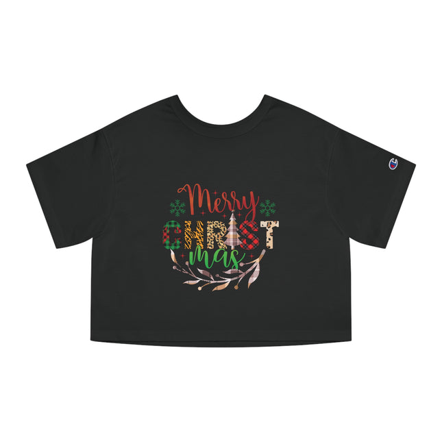 Champion Damen Heritage Cropper T-Shirt mit Weihnachtsmotiv