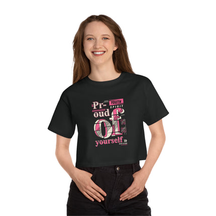 Typography themed Champion Women's Heritage Cropper T-Shirt
