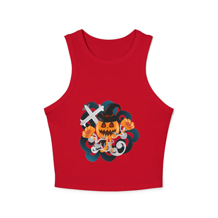 Halloween-Themen Damen Micro Rib Racer Tank Top