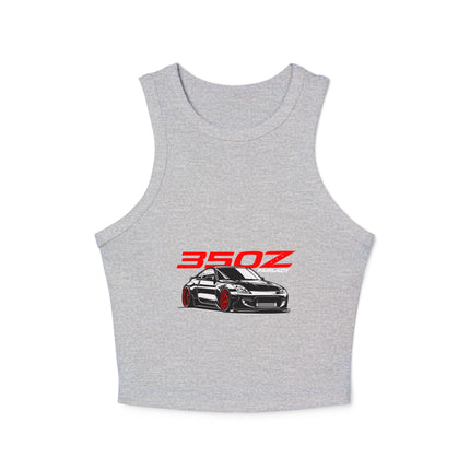 Damen Micro Rib Racer Tank Top mit Auto-Enthusiasten-Motiv
