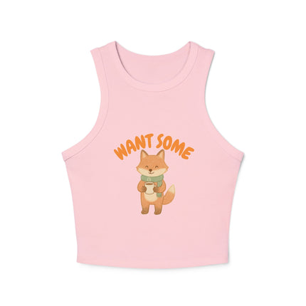 Want Some Graphic designed Women's Micro Rib Racer Tank Top