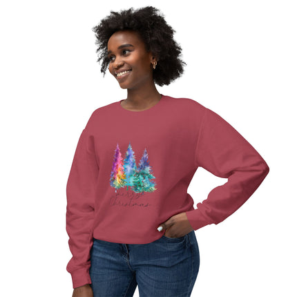 Christmas themed Unisex Lightweight Crewneck Sweatshirt