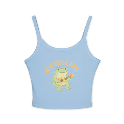 Just Chill Guys Graphic designed Women's Spaghetti Strap Tank Top