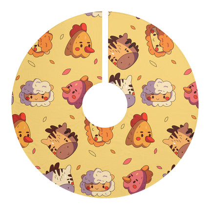 Cute Chicken and Friends Pattern design themed Christmas Tree Skirts