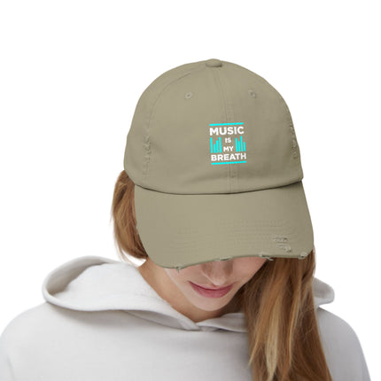 Unisex Distressed Cap mit Typografie-Motiven 