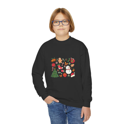 Christmas themed Youth Crewneck Sweatshirt