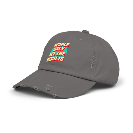 Unisex Distressed Cap mit Typografie-Motiven 