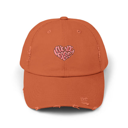 Unisex Distressed Cap mit Typografie-Motiven 