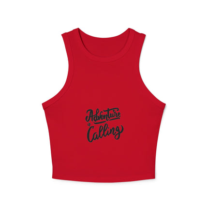 Damen Micro Rib Racer Tank Top mit Typografie-Motiven