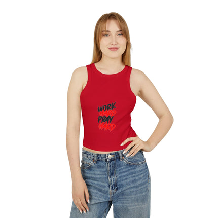 Damen Micro Rib Racer Tank Top mit Typografie-Motiven