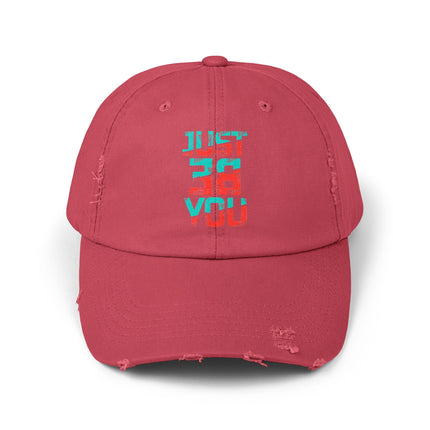 Unisex Distressed Cap mit Typografie-Motiven 