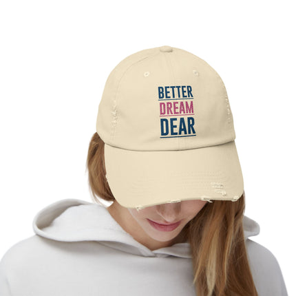 Unisex Distressed Cap mit Typografie-Motiven 