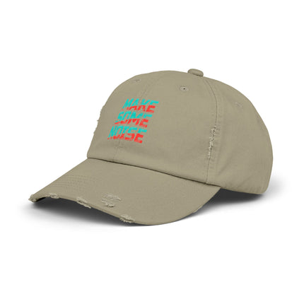 Unisex Distressed Cap mit Typografie-Motiven 