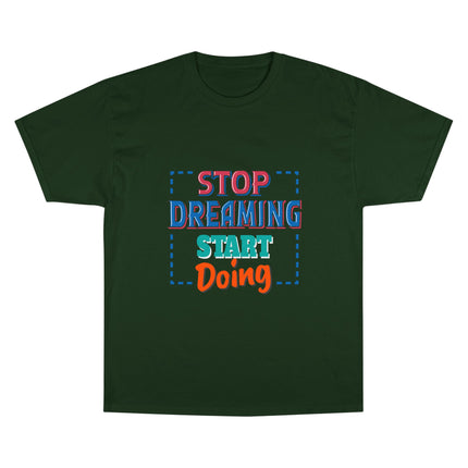 Champion-T-Shirt mit Typografie-Motiv