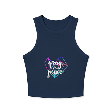 Damen Micro Rib Racer Tank Top mit Typografie-Motiven