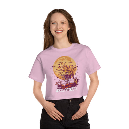 Champion Damen Heritage Cropper T-Shirt mit Halloween-Motiv