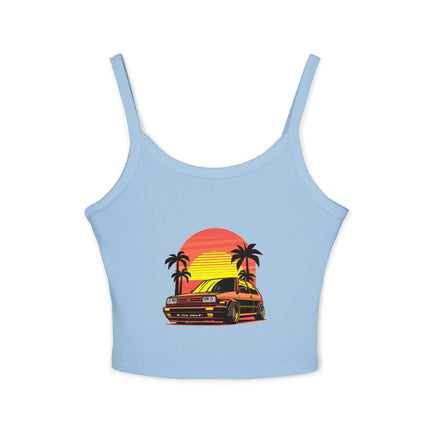 Auto-Enthusiasten Themen Damen Spaghetti Strap Tank Top 