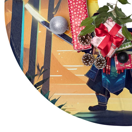Warrior Panda design themed Christmas Tree Skirts