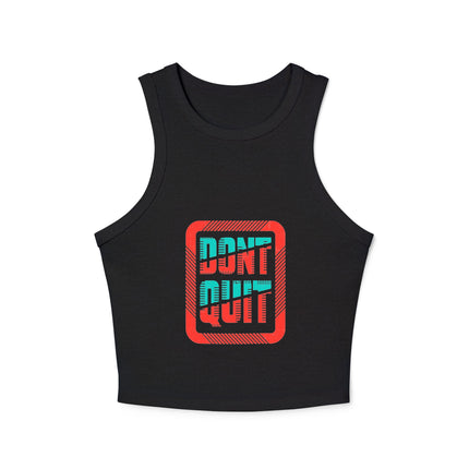 Damen Micro Rib Racer Tank Top mit Typografie-Motiven