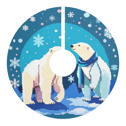 Polar Bear enjoys Snow design themed  Christmas Tree Skirts