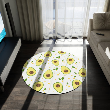 Runder Teppich mit süßem Avocado-Muster 