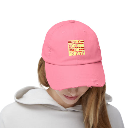 Unisex Distressed Cap mit Typografie-Motiven 