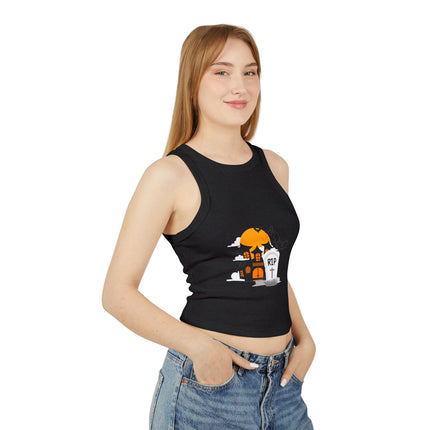 Halloween-Themen Damen Micro Rib Racer Tank Top