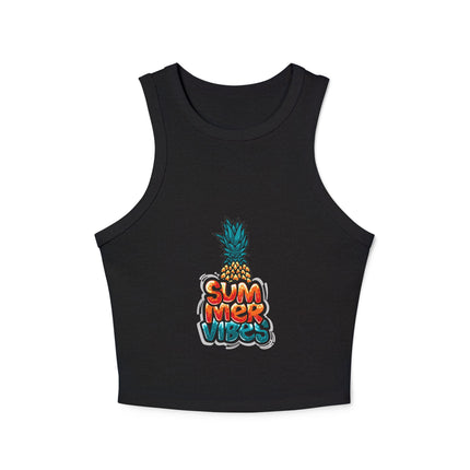 Typography themed Women's Micro Rib Racer Tank Top