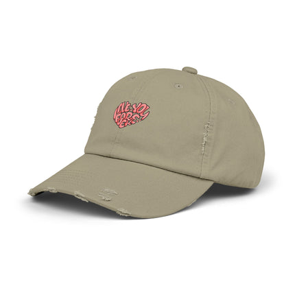 Unisex Distressed Cap mit Typografie-Motiven 