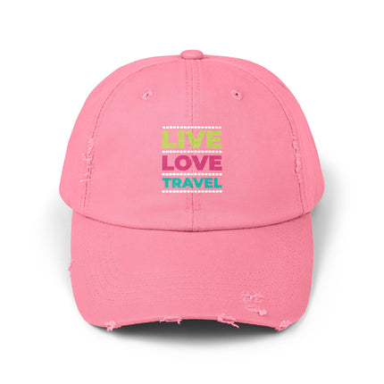 Unisex Distressed Cap mit Typografie-Motiven 