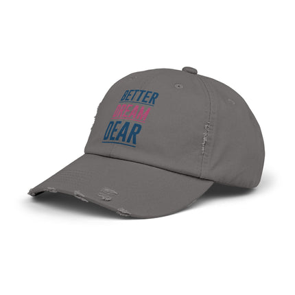 Unisex Distressed Cap mit Typografie-Motiven 