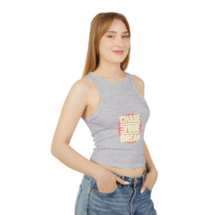 Damen Micro Rib Racer Tank Top mit Typografie-Motiven