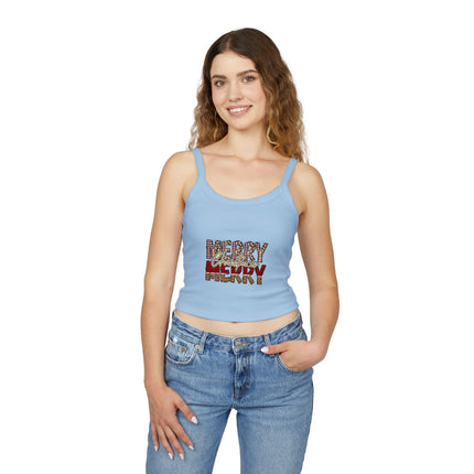 Weihnachtsmotiv Damen Spaghettiträger Tank Top 