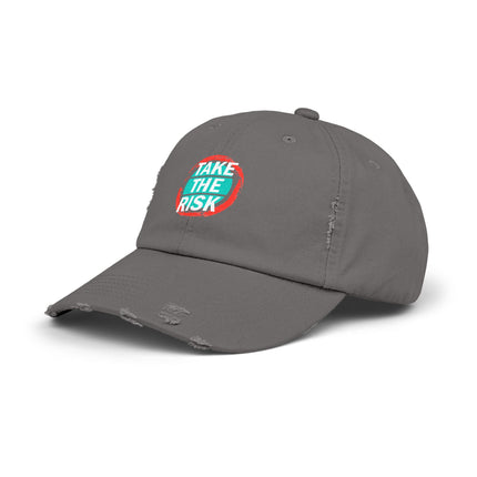 Unisex Distressed Cap mit Typografie-Motiven 