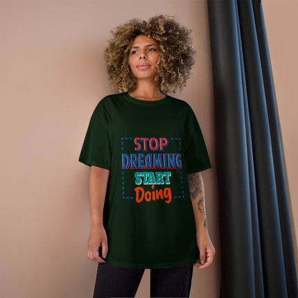 Champion-T-Shirt mit Typografie-Motiv