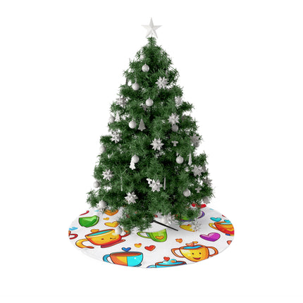 Cute Colourful Cups Pattern design themed Christmas Tree Skirts