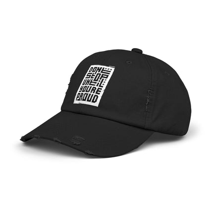 Unisex Distressed Cap mit Typografie-Motiven 