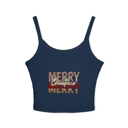 Weihnachtsmotiv Damen Spaghettiträger Tank Top 