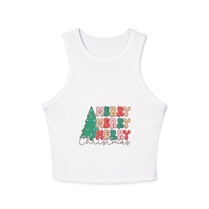Christmas themed Women's Micro Rib Racer Tank Top