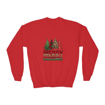Christmas themed Youth Crewneck Sweatshirt