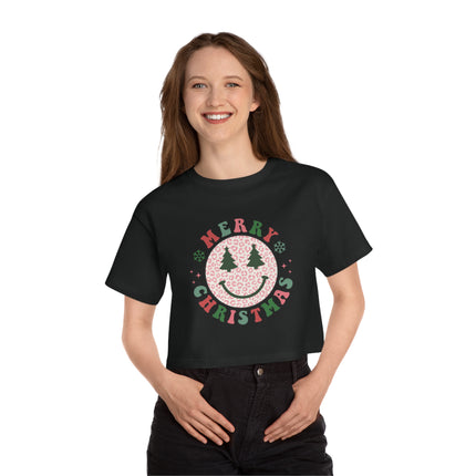 Champion Damen Heritage Cropper T-Shirt mit Weihnachtsmotiv