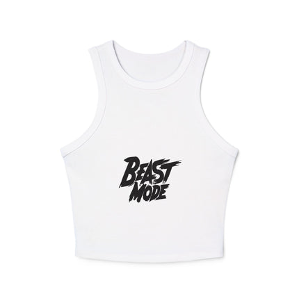 Damen Micro Rib Racer Tank Top mit Typografie-Motiven