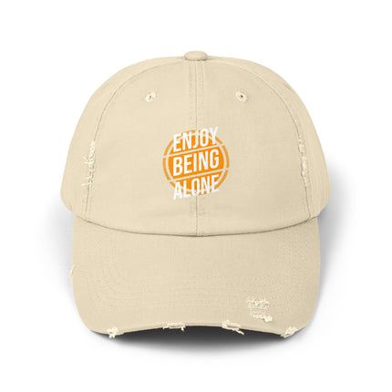 Unisex Distressed Cap mit Typografie-Motiven 